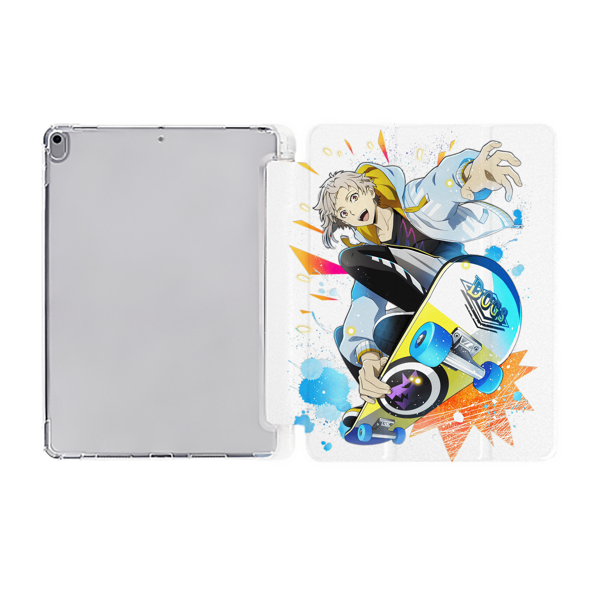 （画像用） 文豪ストレイドッグス Bungo Stray Dogs IPad ケース ペン収納付き 三つ折りスタンド PUレザー×シリコン 対応機種9.5/10.5/10.9インチ